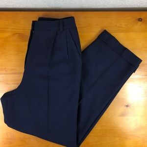 Chaus Vintage Pleated Dark Navy Blue Worsted Wool Inseam 30"